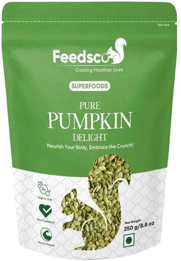 Feedsco Feedsco Pumpkin Seeds- Immunity Booster, Protein Rich Superfood, Diet Snack Pumpkin Seeds(250 g) - Flipkart Deal