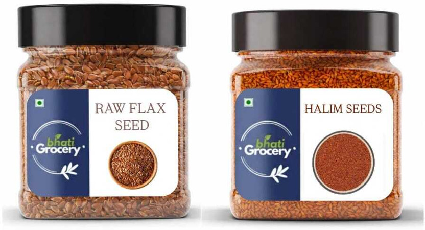Bhati Grocery Seeds Combo Pack | Iron-Rich & Omega-3 Superfood | High Fiber Halim Seeds, Brown Flax Seeds(2 x 150 g)