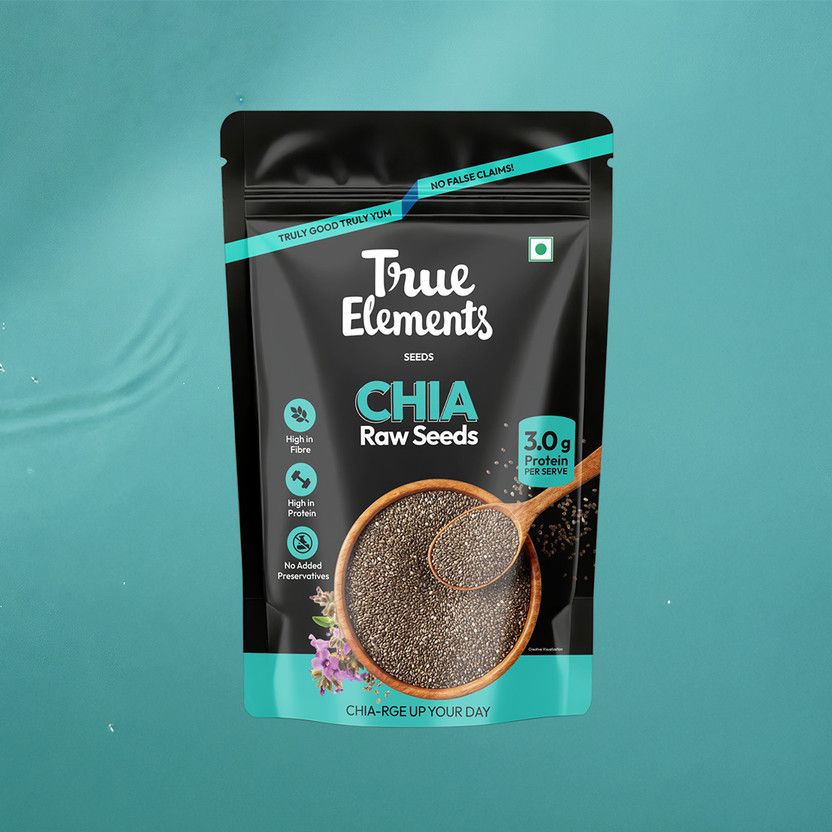 True Elements Raw Chia Seeds for weight loss with Omega 3, Zinc & Fiber, Calcium Rich Chia Seeds(150 g)