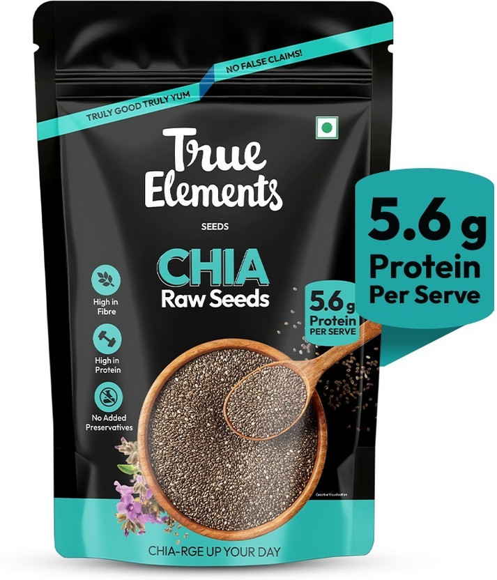 True Elements Raw Chia Seeds for weight loss with Omega 3, Zinc & Fiber, Calcium Rich Chia Seeds(900 g)