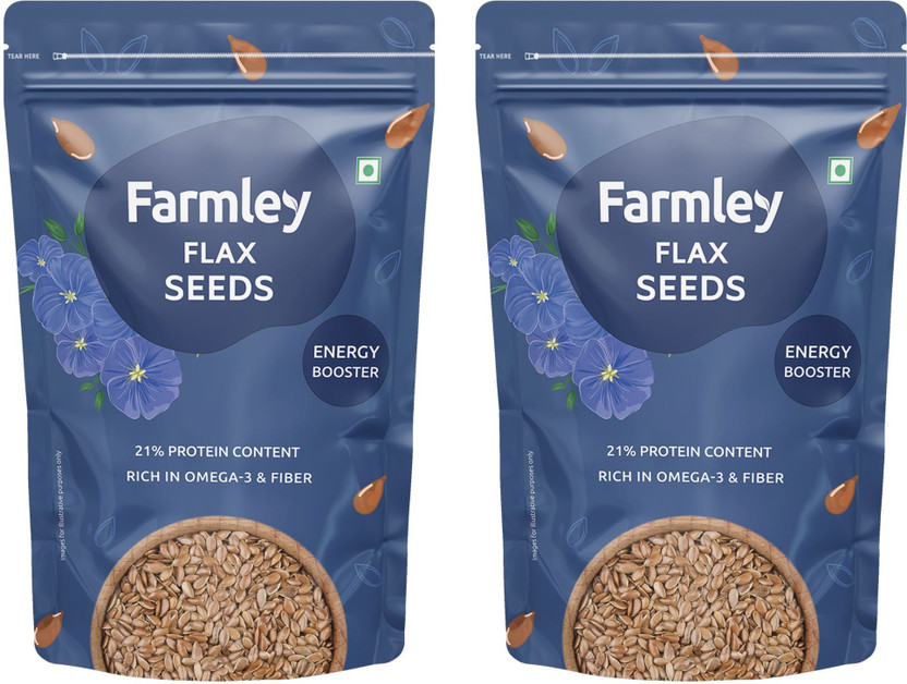 Farmley Premium Brown Flax Seeds 400g Brown Flax Seeds(2 x 200 g)