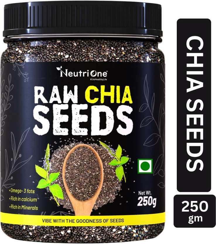 NeutriOne Raw Chia Seeds for Weight Loss with Omega 3 ,Zinc and Fiber,Calcium Rich/Protein Chia Seeds(250 g)