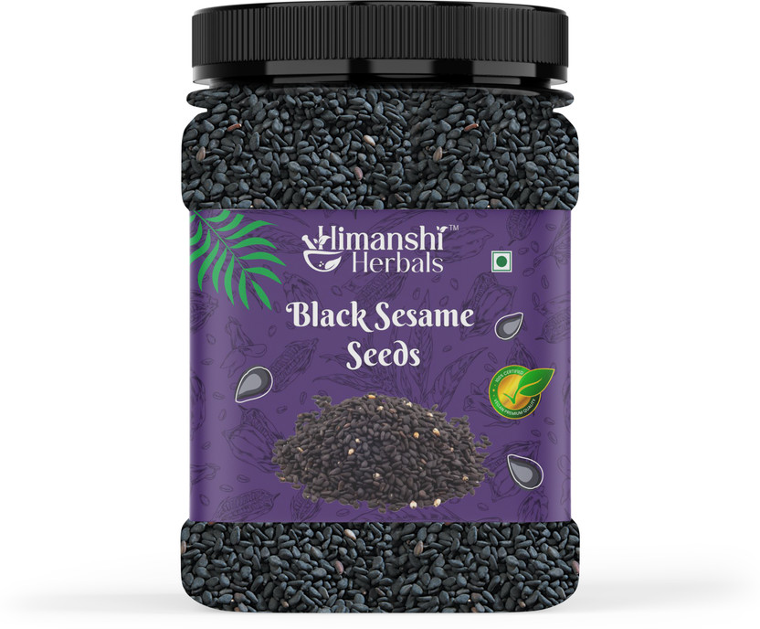HIMANSHI HERBALS Black Sesame Seeds | Rich in Calcium & Iron | Raw & Natural | Salads & Desserts Black Sesame Seeds(500 g)