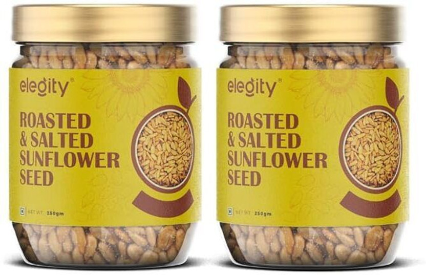 Elegity Roasted & Salted Sunflower Seeds for Weight Loss, High Protein, Healthy Snack Sunflower Seeds(2 x 250 g)