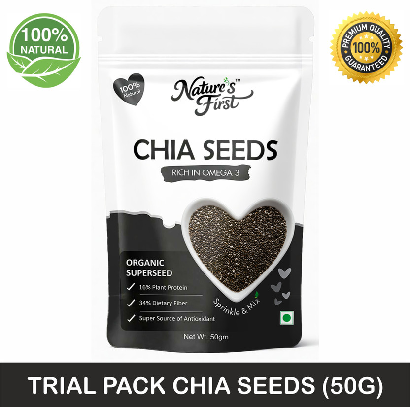 NATURE'S FIRST Chia Seeds for Weight Lost | Rich in Omega 3 & 100% Natural Diet Seeds Chia Seeds(50 g)