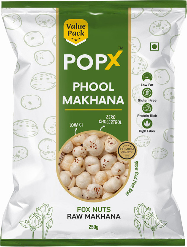 POPX Phool Makhana | Light & Crunchy Fox Nuts | Healthy Snack Experience Makhana(4 x 0.25 kg)