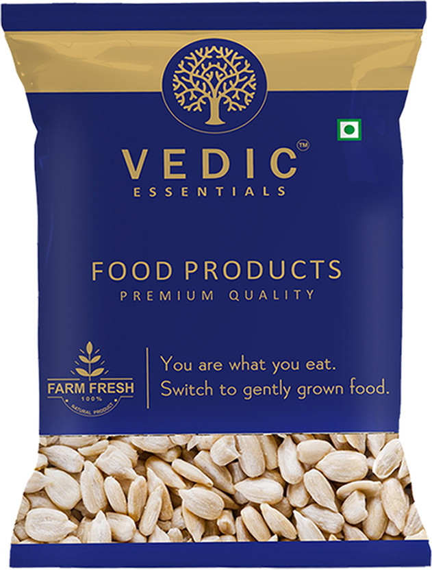 VEDIC ESSENTIALS Organic Sunflower Seeds| Raw, Unsalted, Hulled| Baking Ingredient| Healthy Snack Sunflower Seeds(100 g)