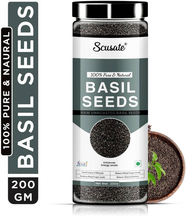 Scusate BASIL SEEDS, FALOODA, SABJA seeds, TAKMARIYA Seed (200 per box)) Basil Seeds Price in