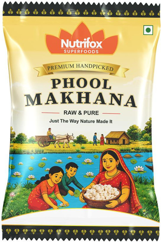 Nutrifox superfoods Phool Makhana| Premium Handpicked Lotus Seeds | 100% Natural | High Protein Makhana(200 g)