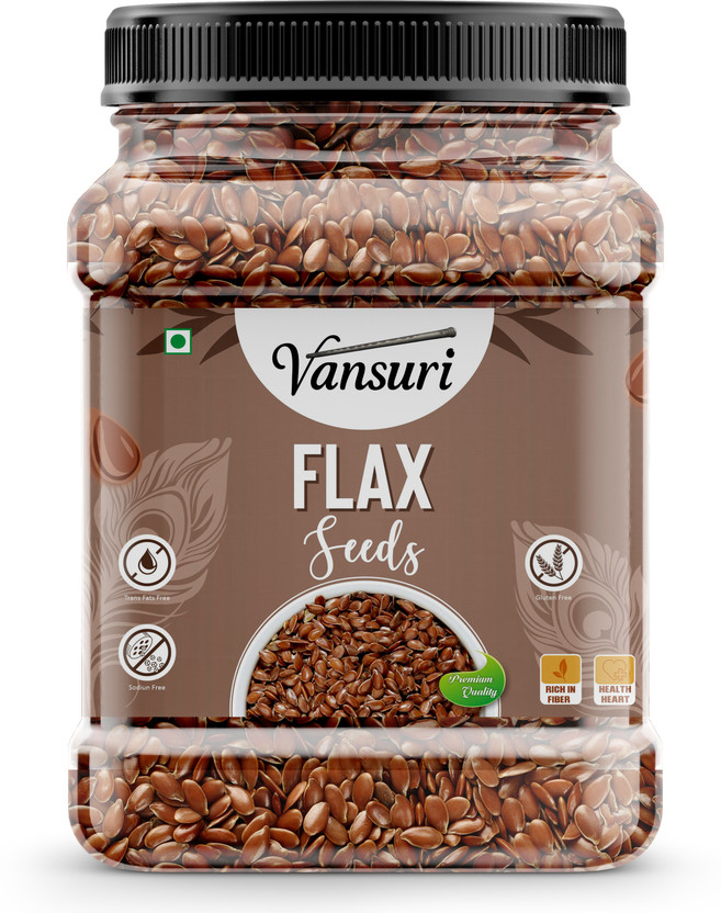 VANSURI Raw Flax seeds Rich in Omega 3, Zinc & Protein/ Alsi Seeds Brown Flax Seeds(400 g)