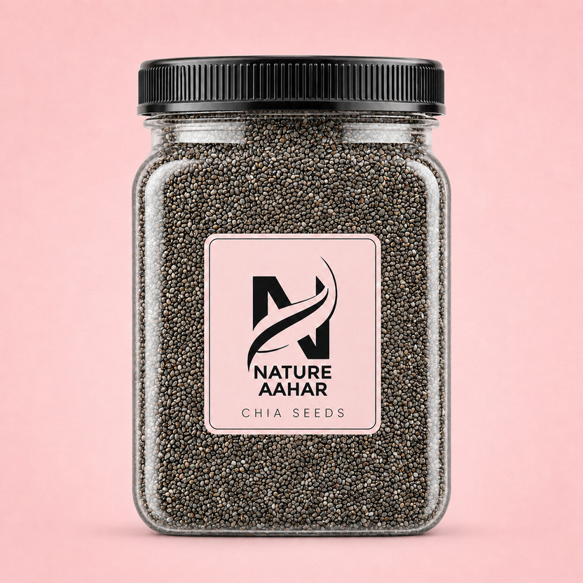Nature Aahar Raw Chia for Weight loss with Omega 3 and Fiber, Rich in Calcium, Chia Seeds Black Chia Seeds, Chia Seeds(1 kg)