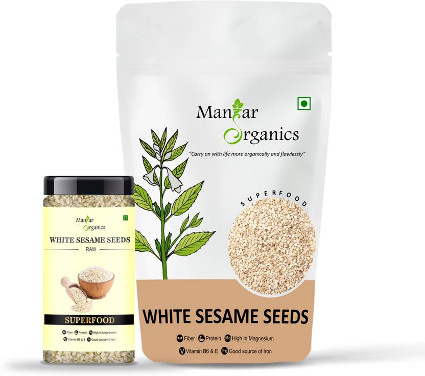 ManHar Organics Natural White Sesame Seeds White till for Protein