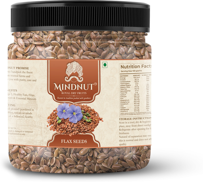 MINDNUT Premium Flax Seeds | Natural Alsi Seeds | Omega Rich Healthy Superfood Seeds Brown Flax Seeds(100 g)
