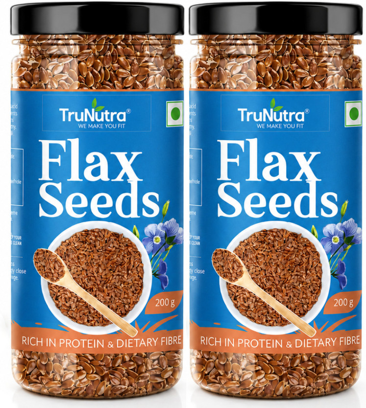TruNutra TruNutra Flax Seeds (Alsi Seeds) | Premium Nutrition with Omega-3 & Plant Protein Daily Brown Flax Seeds(2 x 200 g) - Flipkart Deal
