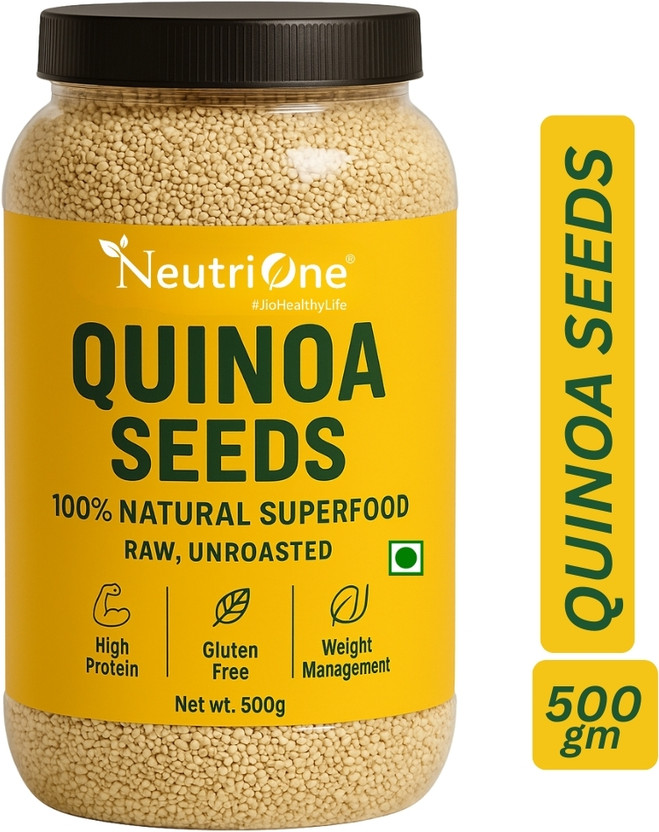 NeutriOne Quinoa Seeds White for Weight Loss Management, Rich in Protein, Fiber, Iron Quinoa(500 g)