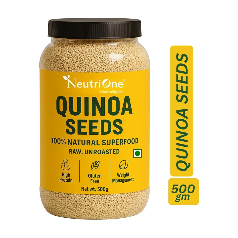 NeutriOne Quinoa Seeds White for Weight Loss Management, Rich in Protein, Fiber, Iron Quinoa(500 g)