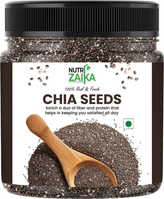 NUTRI ZAIKA Chia Seeds | Plant Based Protein Superfood | High Fiber & Energy Boosting Chia Seeds(100 g)