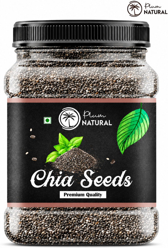 Plum Natural Natural Chia Seeds with Essential Fiber Protein Omega 3 Calcium Chia Seeds(500 g)