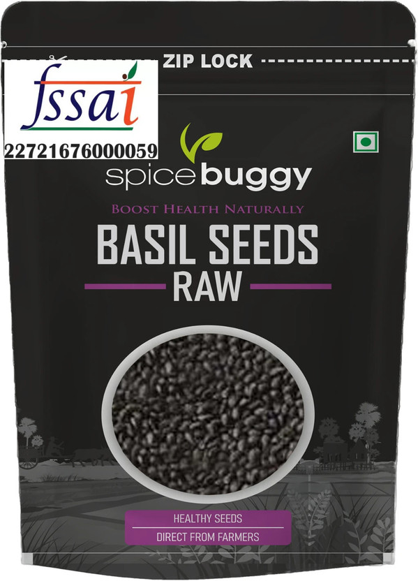 SPICEBUGGY Organic Basil Seeds Superfood for Weight Loss & Digestion Basil Seeds(500 g)