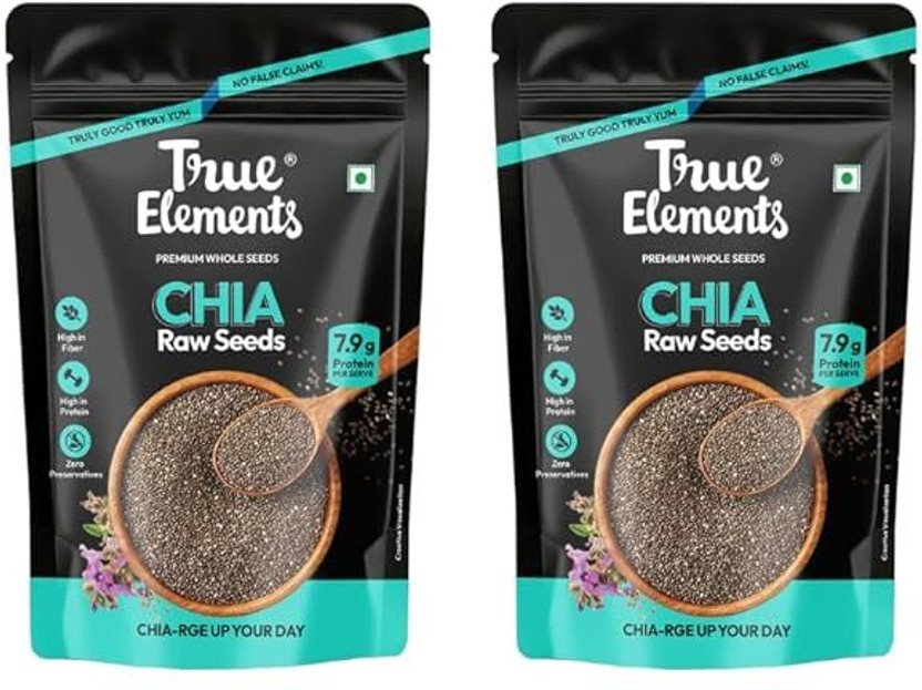True Elements Raw Chia Seeds (250gm*pack of 2) - Combo Chia Seeds(2 x 250 g)