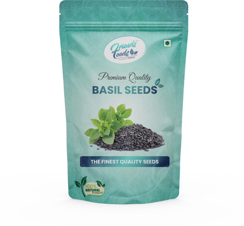 Friends Foods Raw & Organic | Rich in Fiber & Nutrients | Perfect for Healthy Drinks | Premium Basil Seeds(250 g)