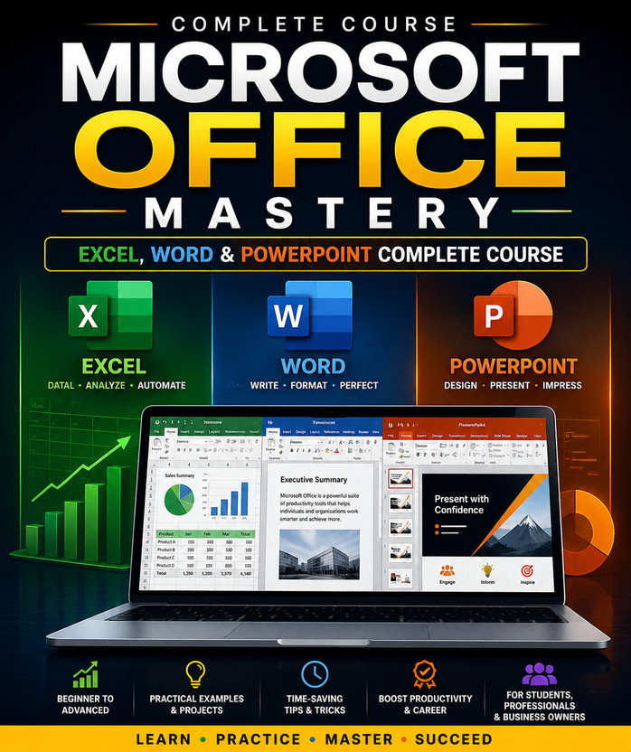 Gurpreet Nutrition Master Microsoft Office: Excel, Word & PowerPoint Complete Course(Email Delivery)