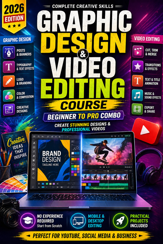 Gurpreet Nutrition Graphic Design and Video Editing Course Beginner to Pro Combo(Email Delivery)
