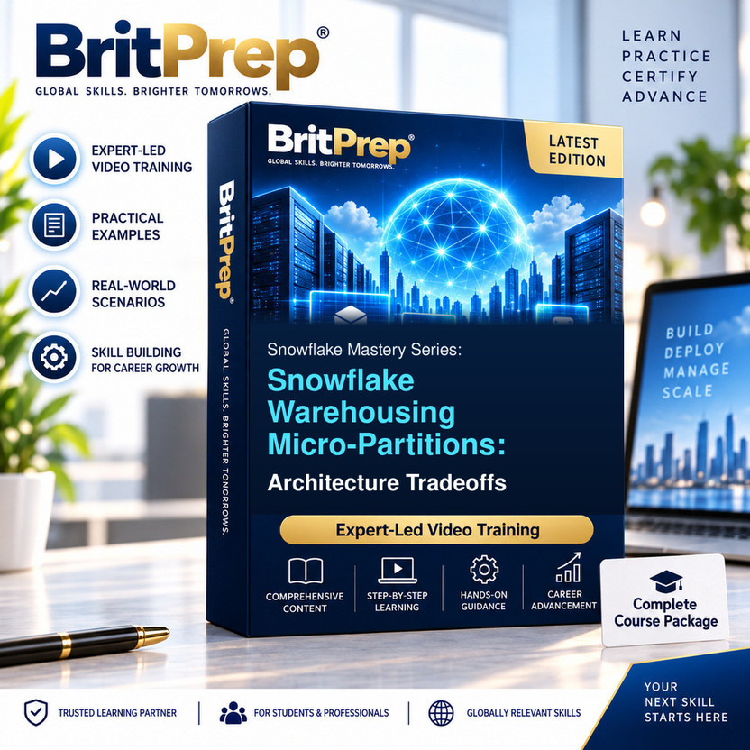 BritPrep Snowflake Pro Series: Warehousing Micro-Partitions Arch Tradeoffs Video Course(USB)