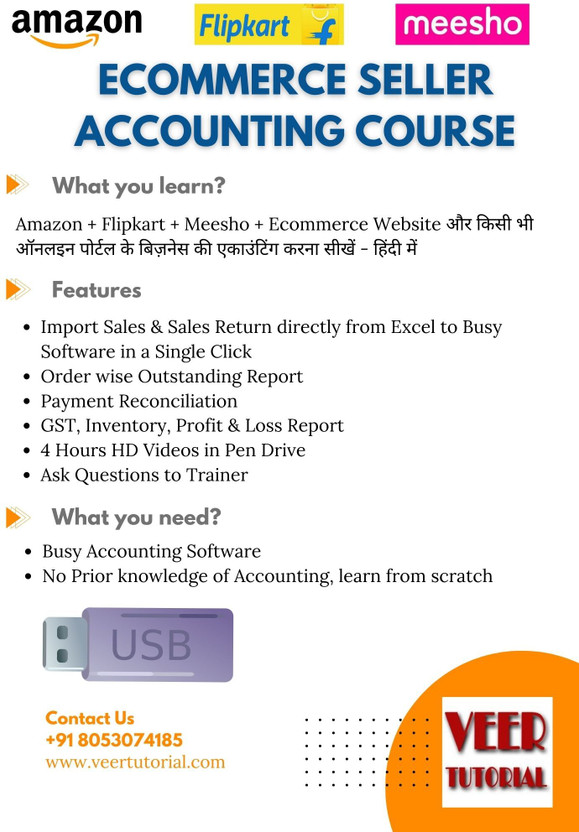 veertutorial Ecommerce Seller Accounting Course in Hindi 4 Hours(Pen Drive)