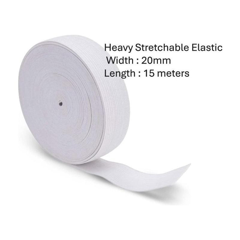 dhirus Elastic Thread and Cord White Elastic(15 m)