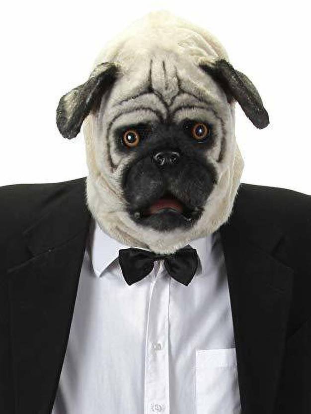 Elope Mouth Mover Pug Mask Standard White Elders Halloween Costume