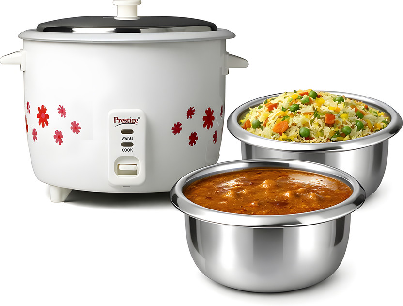 Prestige PRWO 1.8-2 Electric Rice Cooker with Steaming Feature(1.8 L, White)