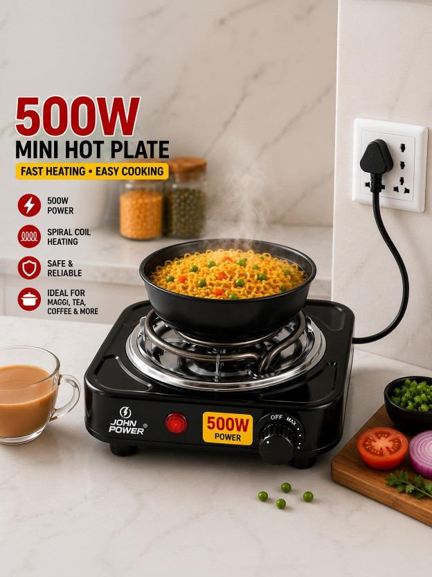 johnpower 500W Mini Hotplate-49 Electric Cooking Heater(1 Burner)