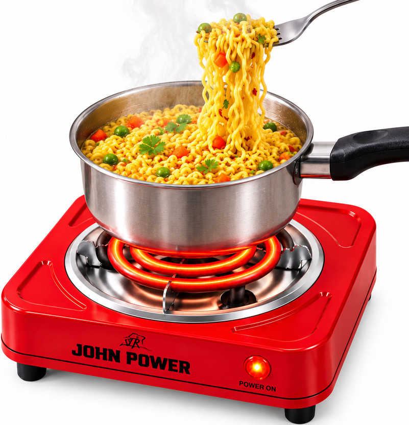johnpower 500 WATT MINI HOT PLATE RED_003 Electric Cooking Heater(1 Burner)