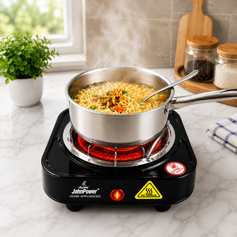 johnpower 500 WATT MINI HOT PLATE BLACK_0012 Electric Cooking Heater(1 Burner)