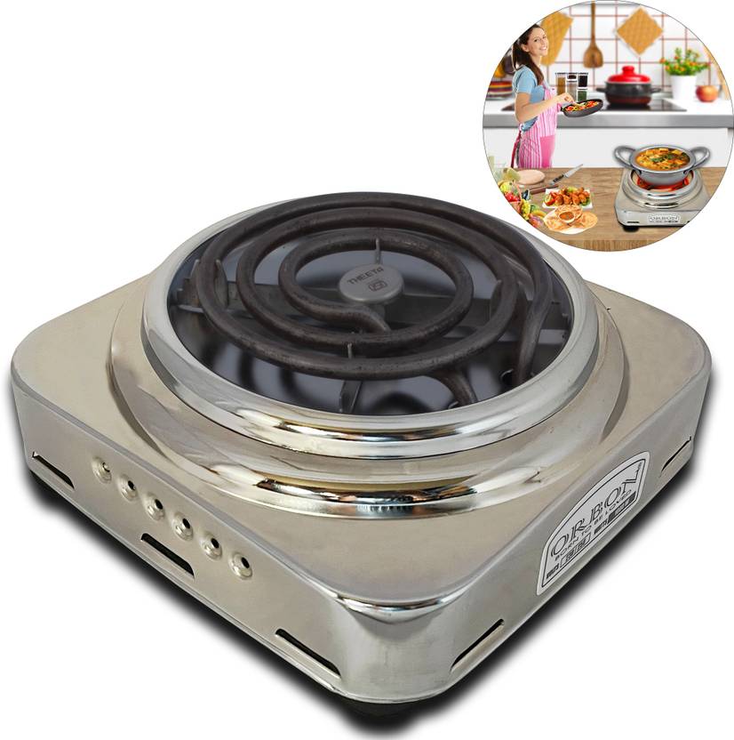 Orbon 1000 Watt Square Silver Chrome Electric G Coil Cooking Stove