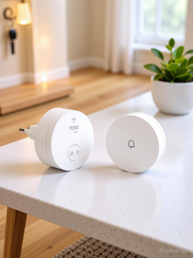 Toss Smart Wireless Doorbell | Smart Door Bell with Loud Chime| Home & Office Use Wireless Door Chime(45 Tunes)