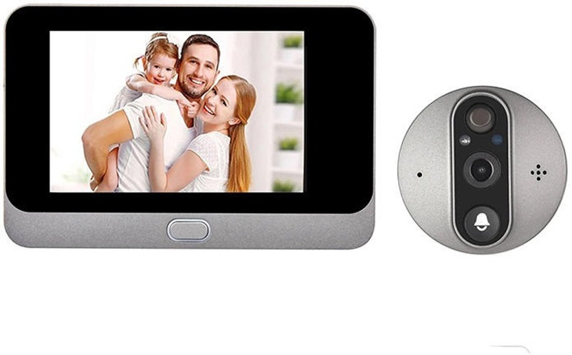 Qiwa Wireless WiFi Smart Video Doorbell with Display Screen Wired Door Chime(2 Tunes)