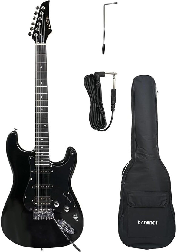 KADENCE AstroMan 21-Fret Electric Guitar with Rosewood Fretboard, Bag & Whammy Bar Electro-acoustic Guitar(Black)