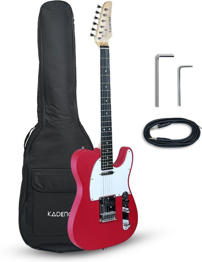 KADENCE TL1 Tennessee Series Electric Guitar 39" – Includes Padded Gig Bag & Cable Electro-acoustic Guitar(Matt Red)