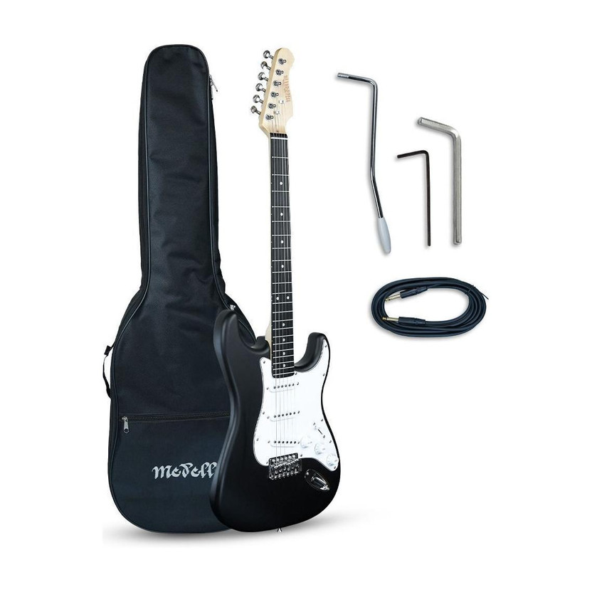Medellin Electric Guitar 38” Complete Starter Kit - black matt finish Electro-acoustic Guitar(Black)