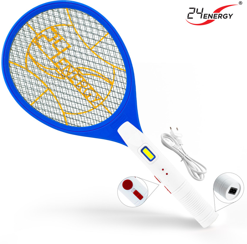 24 ENERGY Large Battery Mosquito Bat with Big head Racquet with Light and Charging Wire Electric Insect Killer Indoor, Outdoor(Bat)
