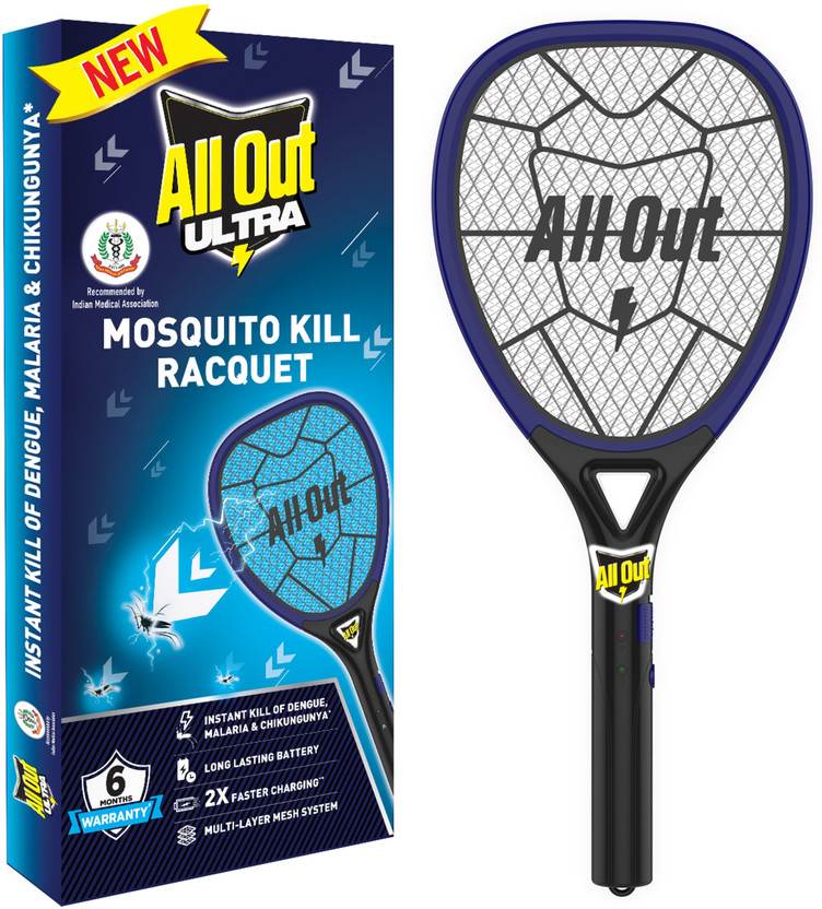 All Out Mosquito Kill Racquet|2X Faster Charging|Racket to Kill Mosquitoes Instantly Electric Insect Killer Outdoor, Indoor(Bat)