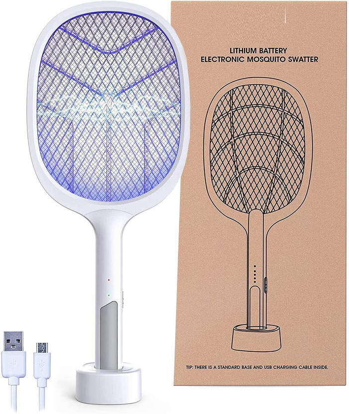 GK-JLPV 4000V Anti-Mosquito Racket / Electric Rechargeable Fly Swatter With 6 LED Light Electric Insect Killer Indoor, Outdoor(Bat)