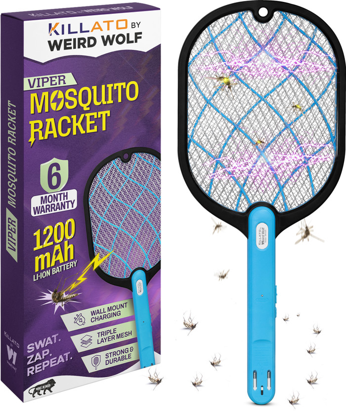 Killato Electric Mosquito Killer Bat | Built-in Charger Plug Electric Insect Killer Indoor, Outdoor(Bat)