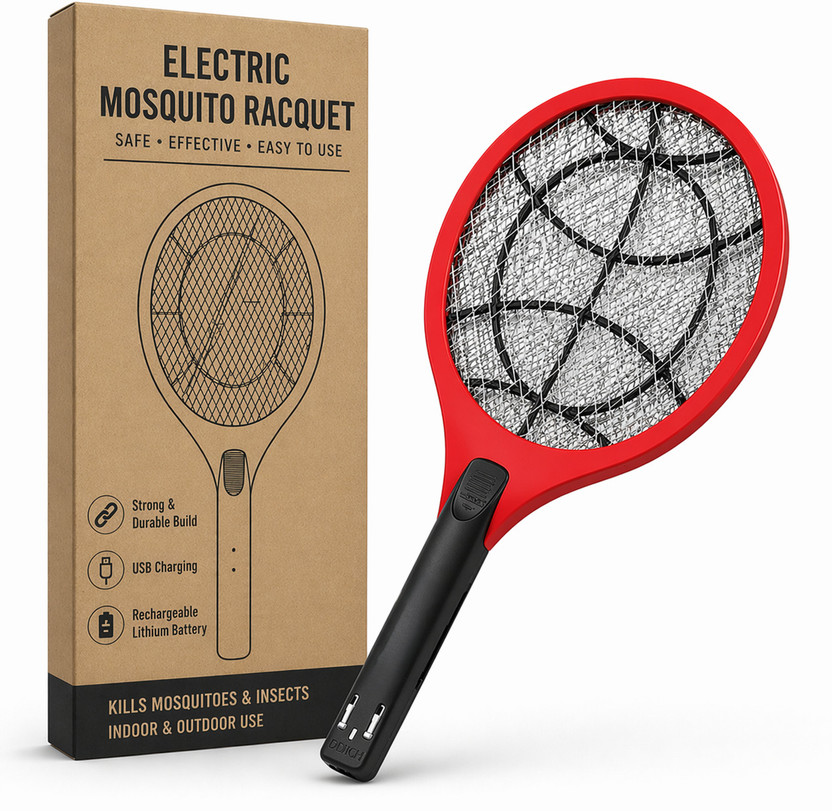 VBR's Group 2X Faster Mosquito Kill Racket| Mosquito Bat| with Chargeable Battery | for Home Electric Insect Killer Indoor, Outdoor(Fly Swatter)