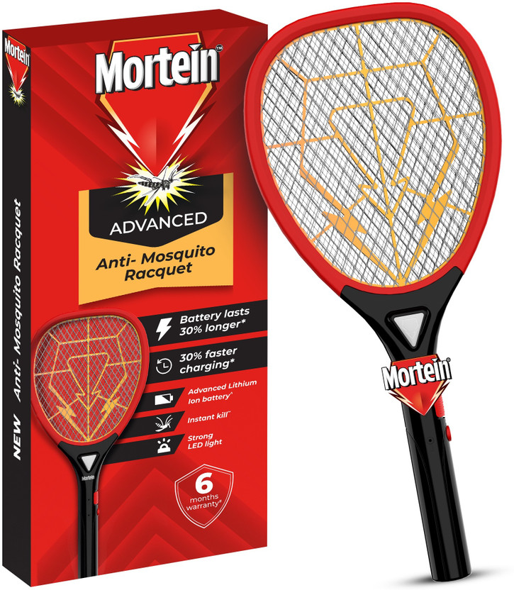 Mortein Advanced Anti Mosquito Racquet | 30% Longer Battery Electric Insect Killer Indoor(Bat)