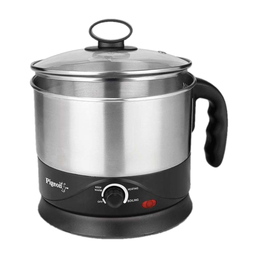 Pigeon Favourite Multi Cooker Electric Kettle(1.2 L, Silver, Black)