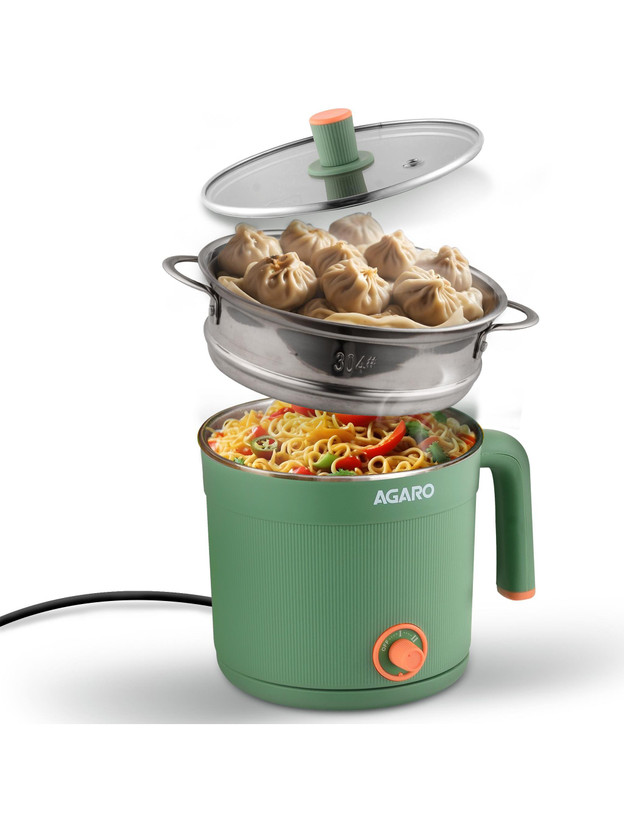 AGARO AGARO Regency Multi Cook Kettle With Steamer, 1.2L Inner Pot, Double Layered Body, Multi Cooker Electric Kettle(1.2 L, Sea Green) - Flipkart Deal