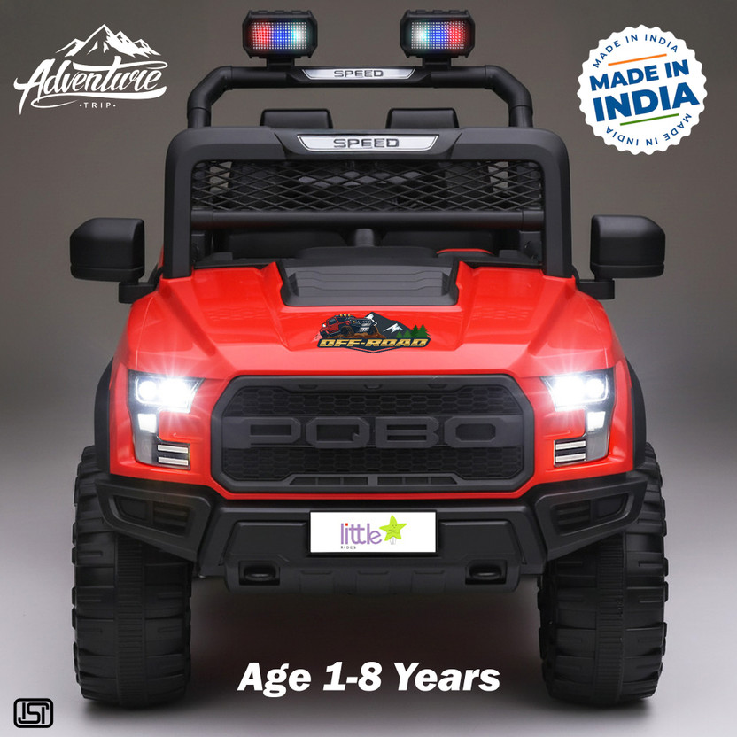 Miss & Chief Ride on Jeep,12V 4.5AH Big Battery Cars for Kids with Remote Jeep Battery Operated Ride On(Red)